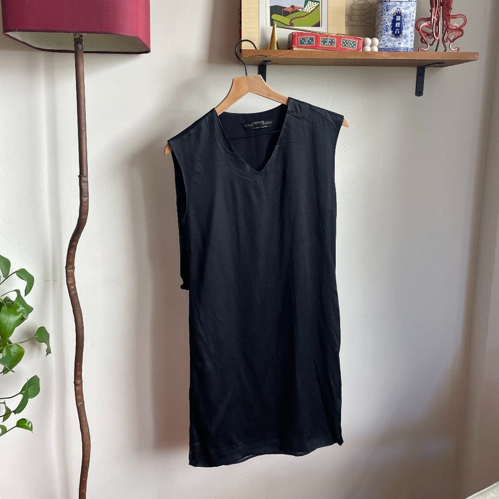 All Saints Silk Black Dress